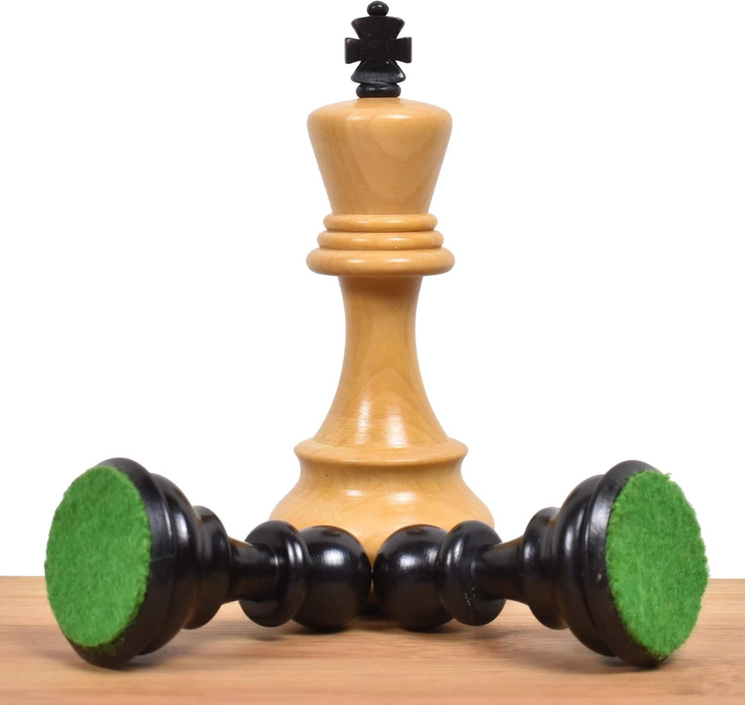 ChessCraftman 3.9" Russian Zagreb 59' Chess Pieces only Set - Ebony Wood & Boxwood