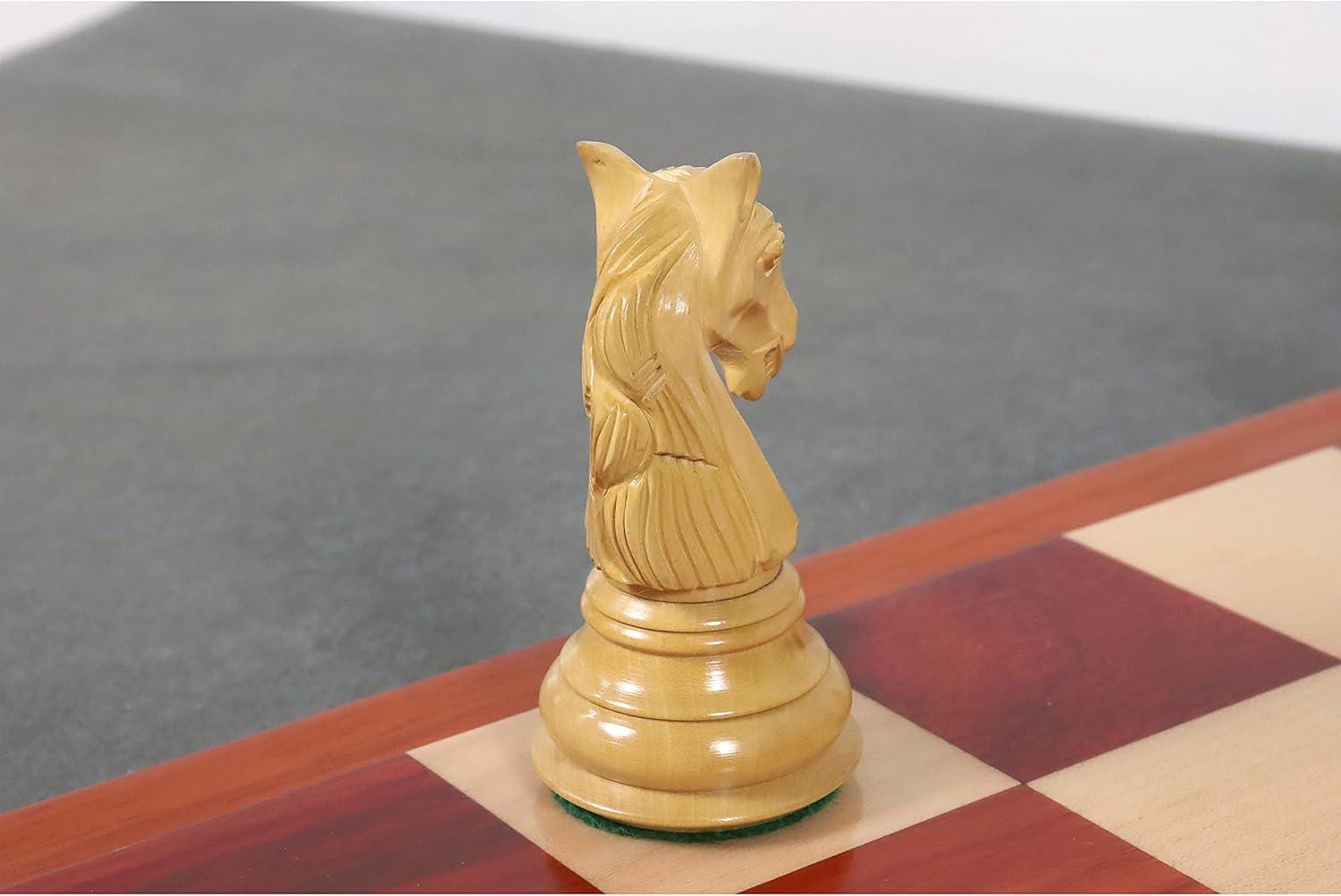 4.6" Rare Columbian Triple Weighted Luxury Chess Pieces Only Set -Bud Rose Wood