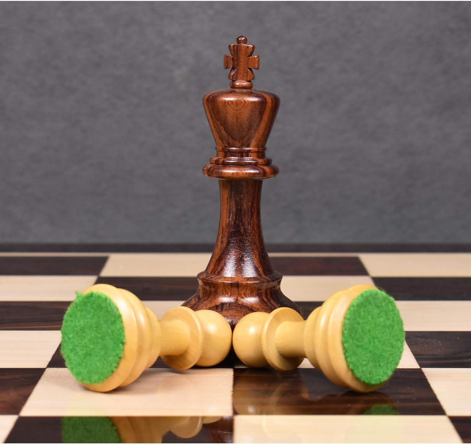 Craftsman Knight Staunton Chess Pieces Only Chess Set, Rosewood Wooden Chess Set, 3.9-in King, Double Weighted Chess Pieces (2.65 lbs)