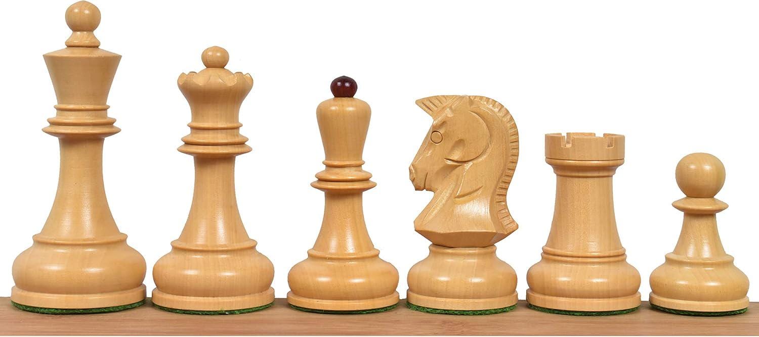 Dubrovnik Reproduced Chess Pieces Only Chess Set, Bud Rosewood Wooden Chess Set, 3.8-in King, Triple Weighted Chess Pieces (3.4 lbs)