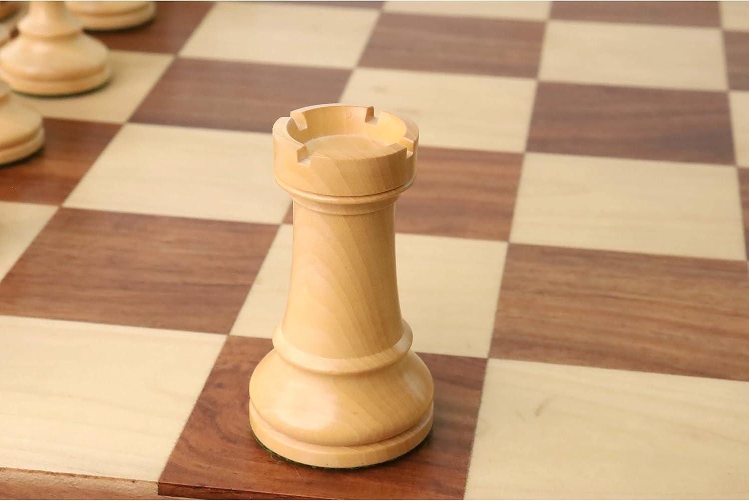 French Grandmaster's Staunton Chess Pieces Only Set- Golden Rosewood - 4.1" King