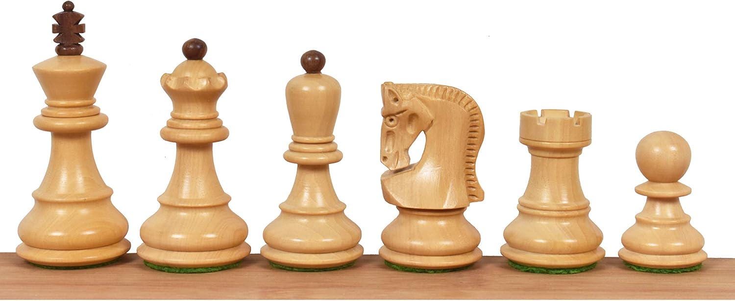 Russian Zagreb Wooden Chess Pieces Set – 2.6” Weighted Staunton Style in Golden Rosewood & Boxwood | ChessCraftman