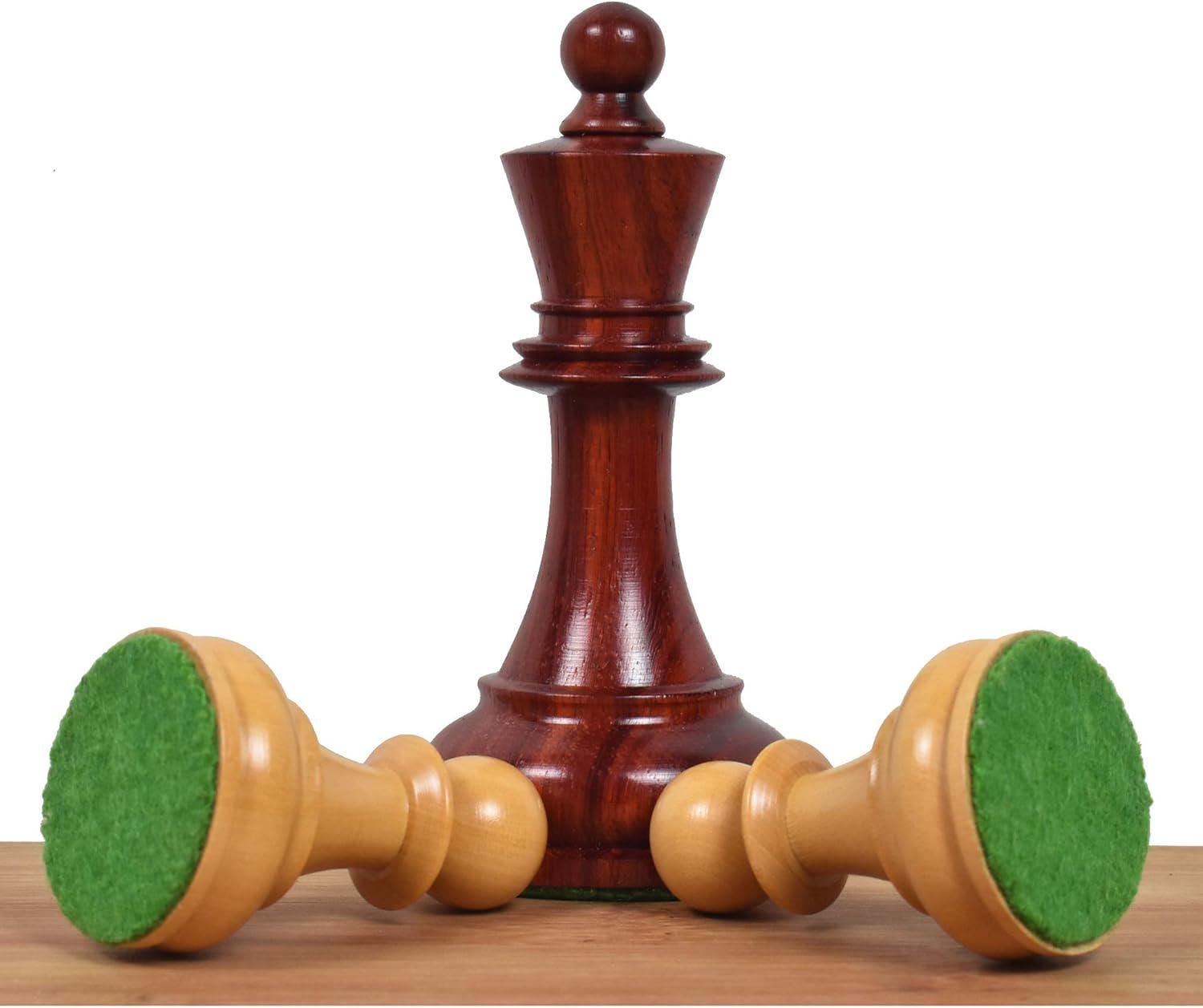 Dubrovnik Reproduced Chess Pieces Only Chess Set, Bud Rosewood Wooden Chess Set, 3.8-in King, Triple Weighted Chess Pieces (3.4 lbs)