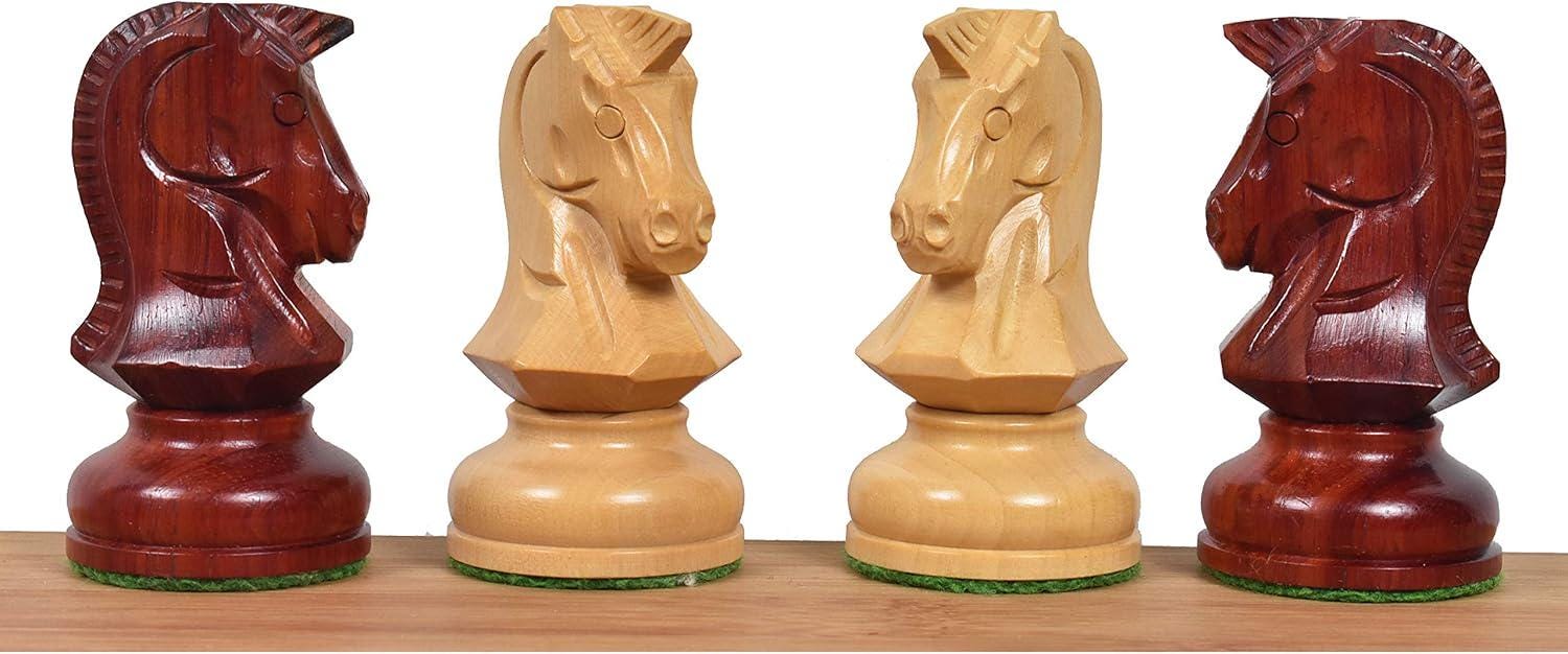 Dubrovnik Reproduced Chess Pieces Only Chess Set, Bud Rosewood Wooden Chess Set, 3.8-in King, Triple Weighted Chess Pieces (3.4 lbs)