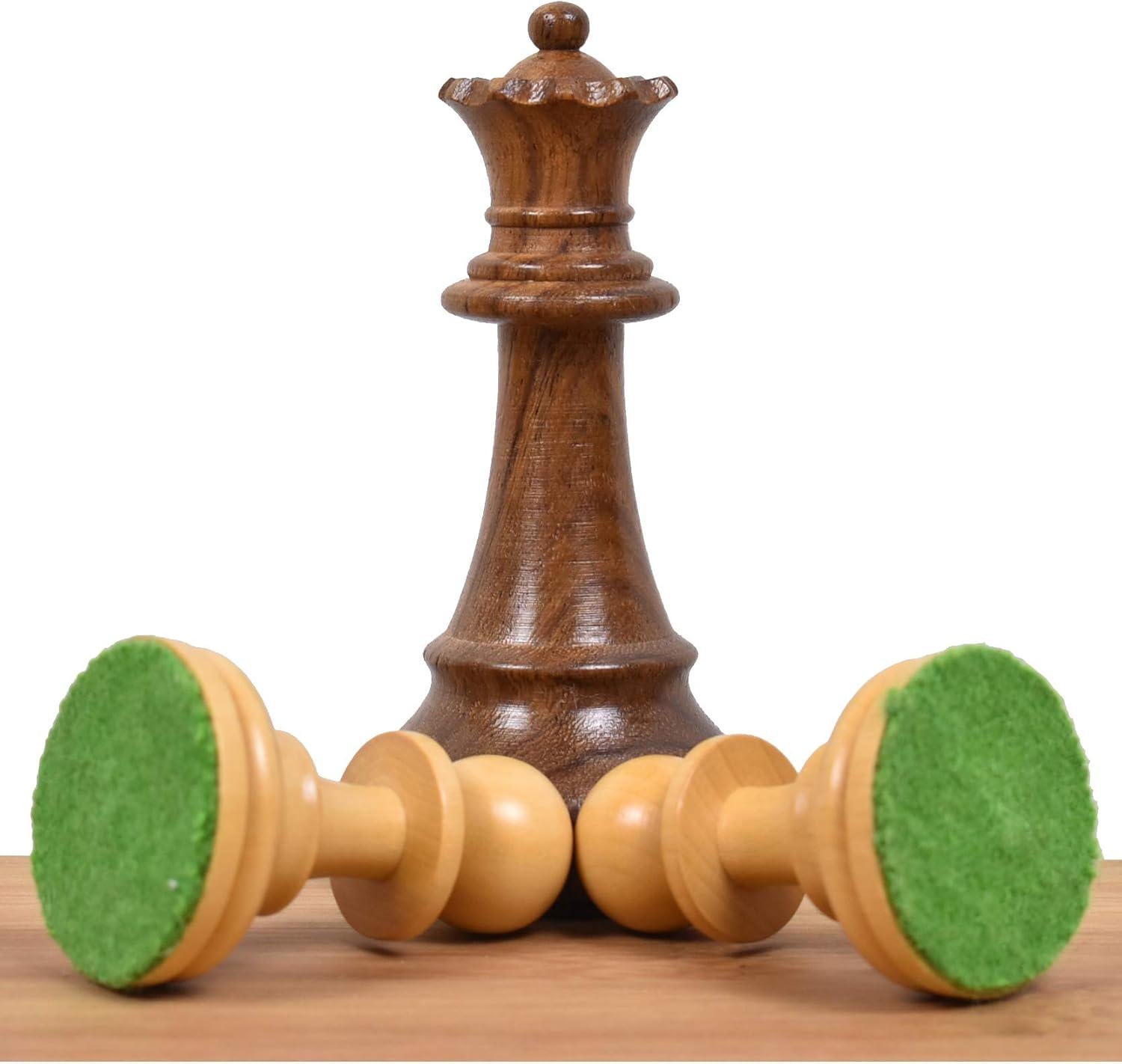 French Grandmaster's Staunton Chess Pieces Only Set- Golden Rosewood - 4.1" King