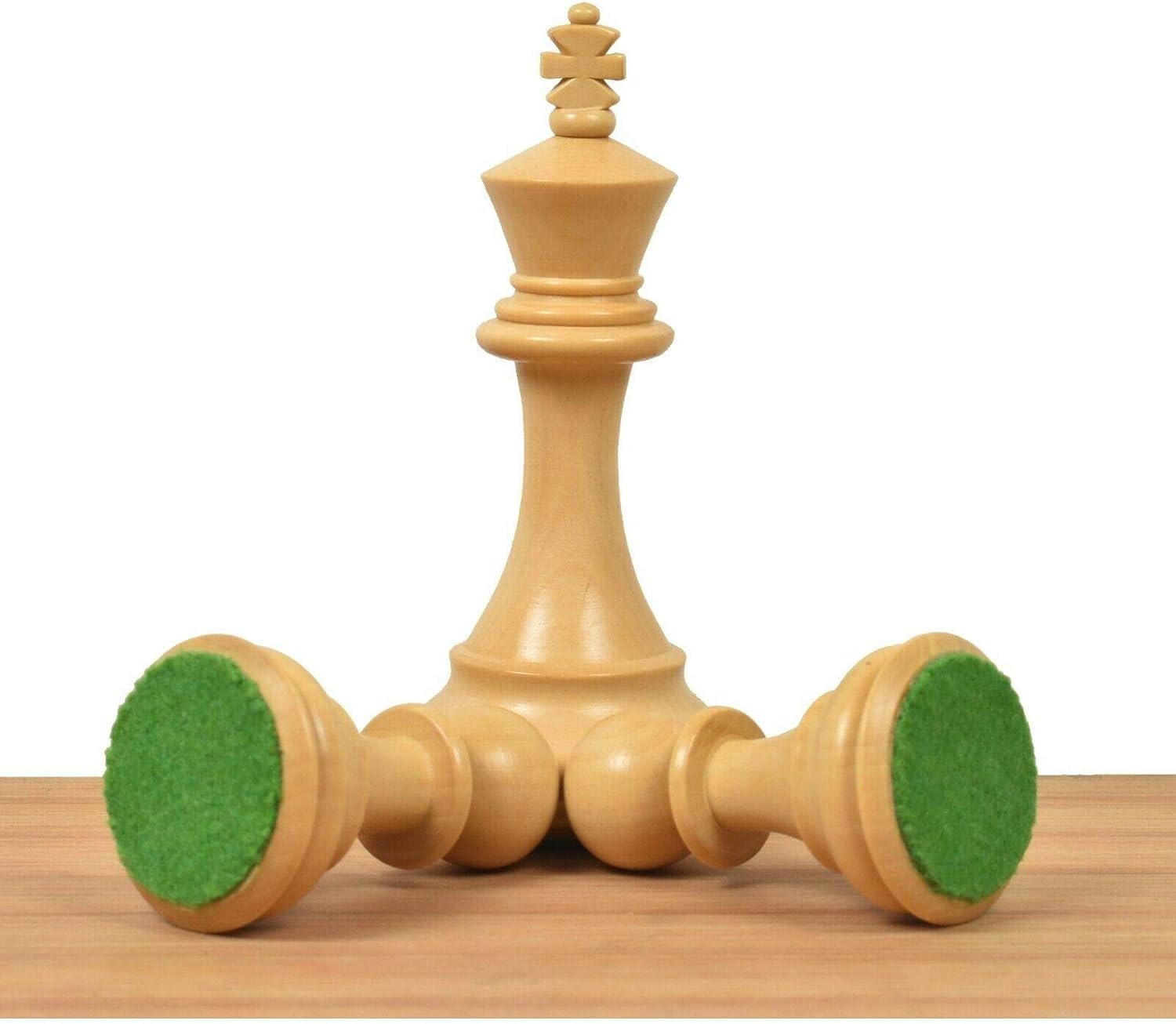 4" Fierce Knight Staunton Chess Pieces Only Set - Golden Rosewood & Boxwood