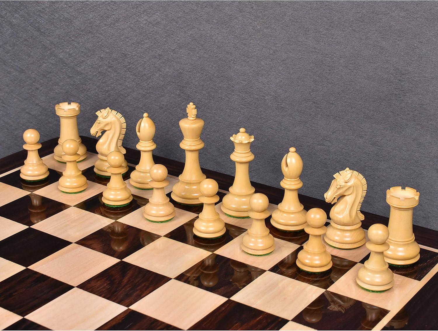 Craftsman Knight Staunton Chess Pieces Only Chess Set, Rosewood Wooden Chess Set, 3.9-in King, Double Weighted Chess Pieces (2.65 lbs)