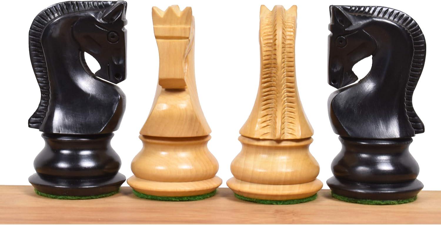 ChessCraftman 3.9" Russian Zagreb 59' Chess Pieces only Set - Ebony Wood & Boxwood
