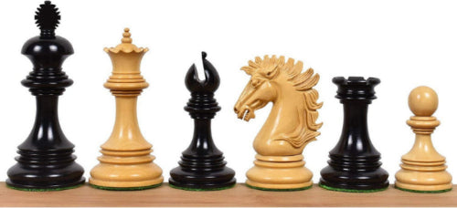 Luxury Staunton Chess Pieces Only Set – Alexandria Design, Ebony & Boxwood, 4.4-Inch King, Triple Weighted
