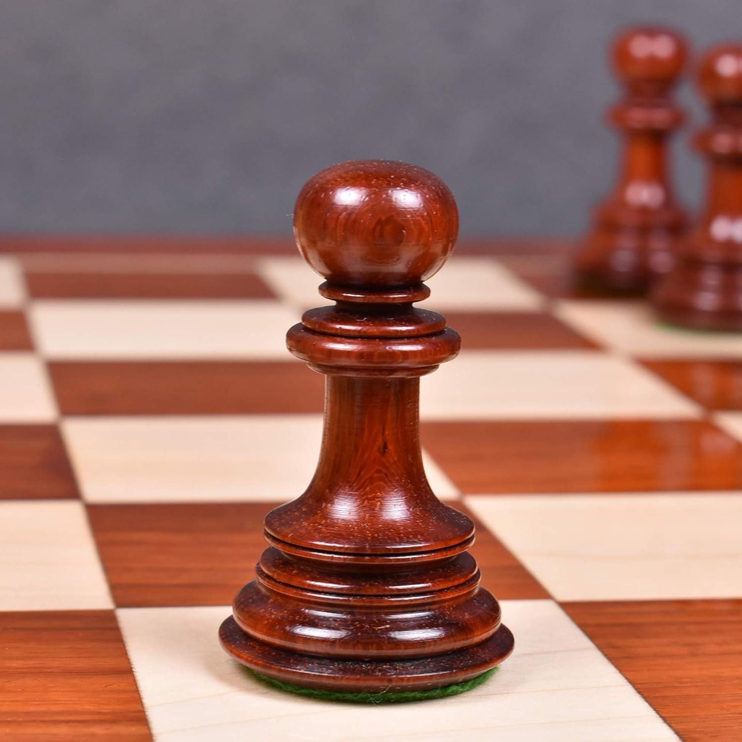 Mogul Staunton Chess Pieces Only , Bud Rosewood and Boxwood Gloss Wooden Chess Set, 4.6-in King, Triple Weighted Chess Pieces (5.24 lbs)