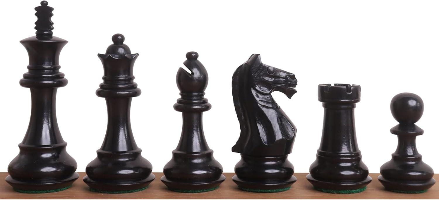 Fierce Knight Staunton Chess Pieces Only Set - Weighted Boxwood - 3.5" Extra Queens