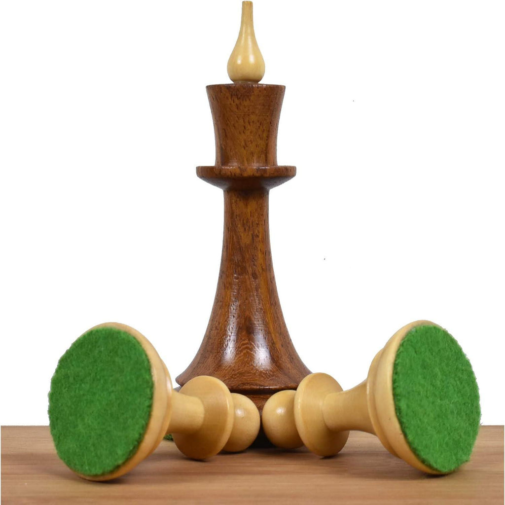 Soviet Latvian Reproduced Chess Pieces Only, Golden Rosewood and Boxwood Wooden Chess Set, 4-in King, Double Weighted Chess Pieces (2.5 lbs)