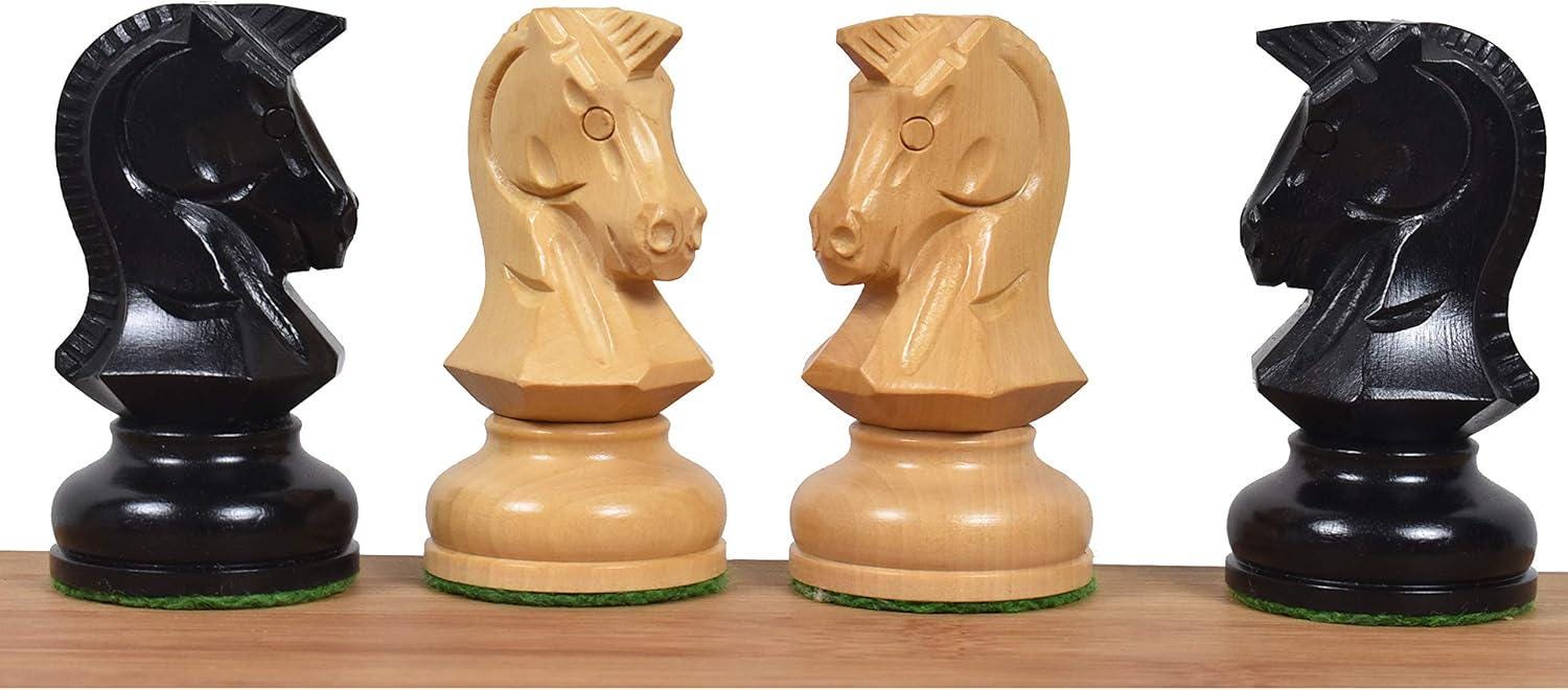 1970s' Dubrovnik Chess Pieces Only Set- Triple Weighted Ebony Wood - 3.8" King