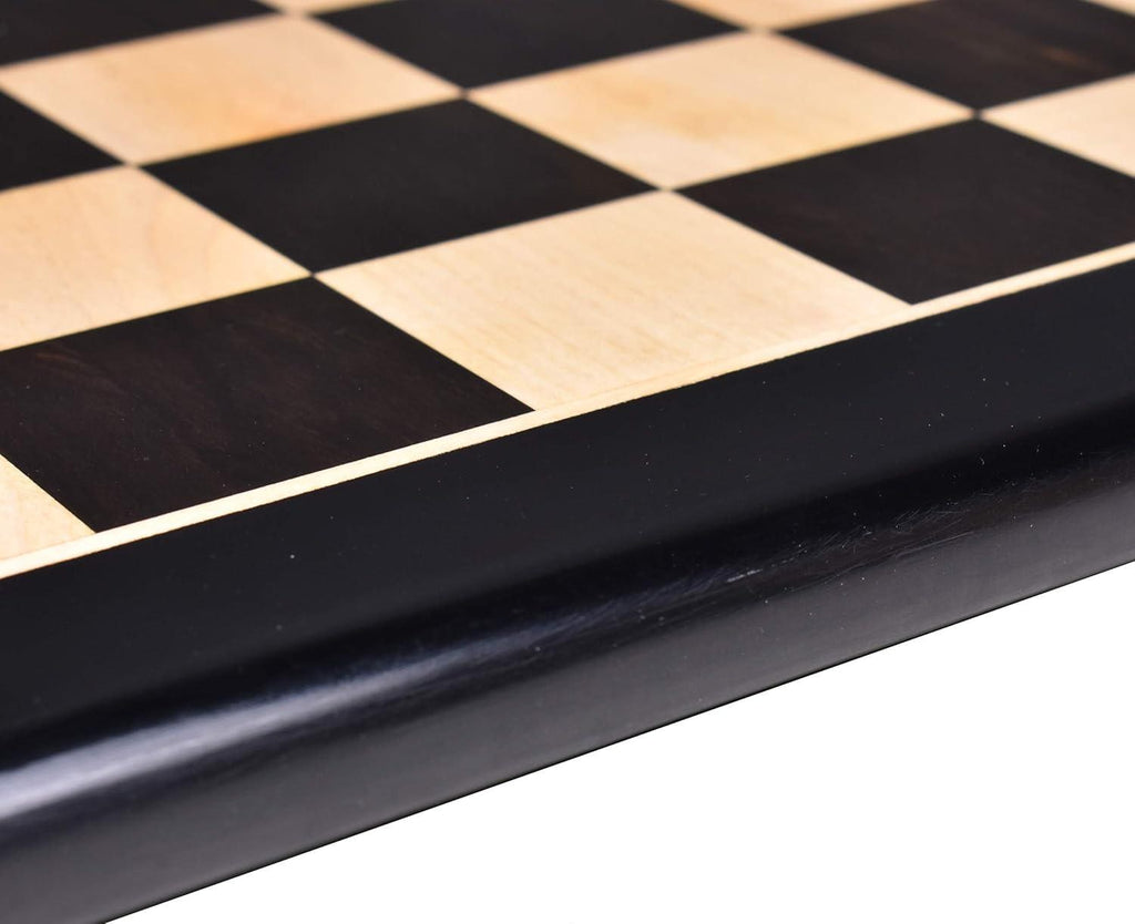 Chess Board 19 inches Large Solid Inlaid Ebony & Maple Wood Chess Board - Square of 50 mm