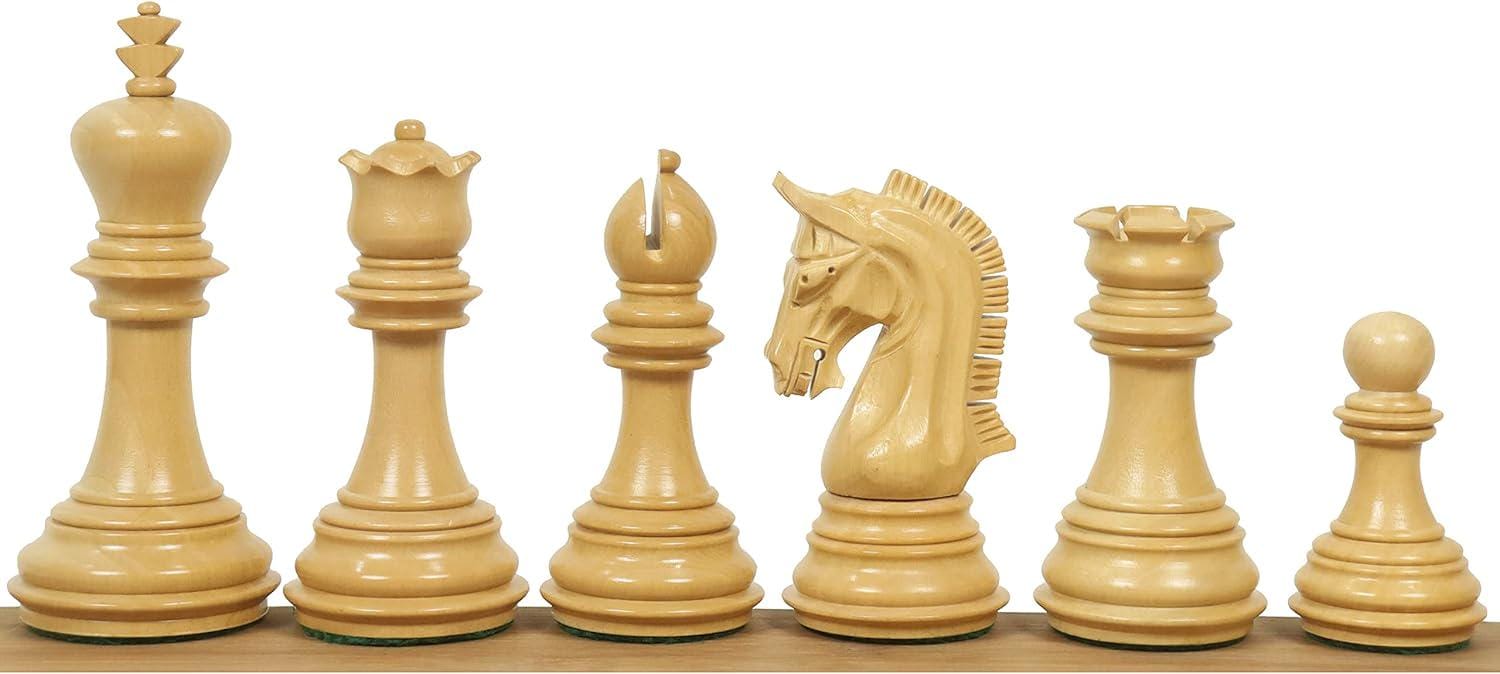 3.8" Imperial Staunton Chess Pieces Only Set - Weighted Bud Rose Wood