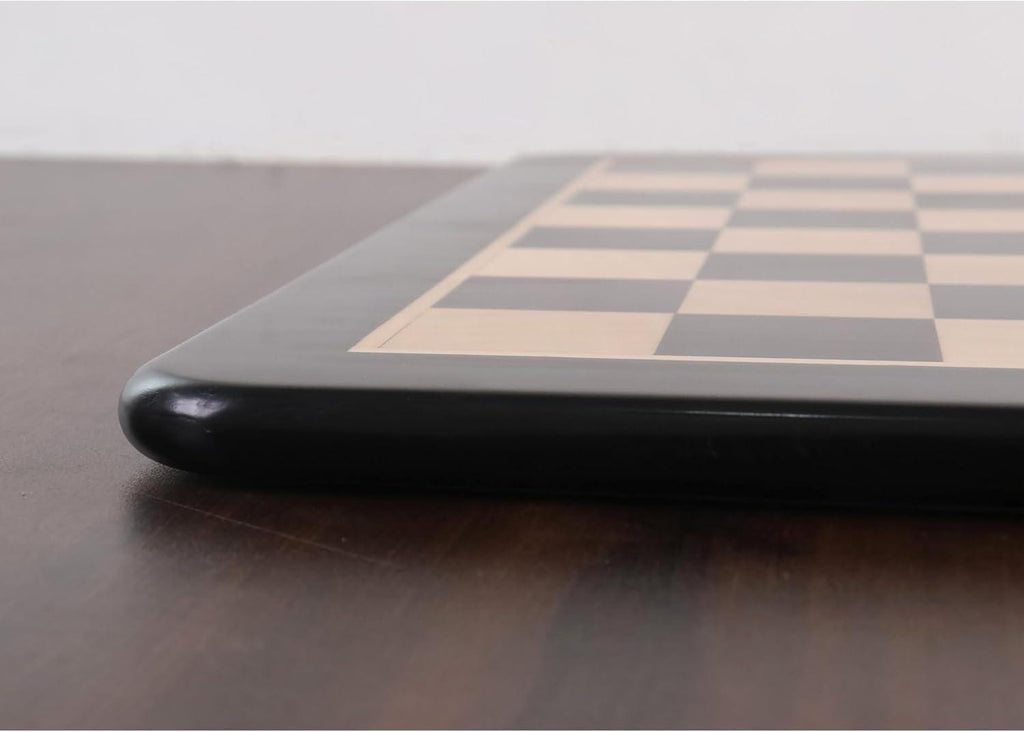 Inlaid Ebony and Maple Wooden Chess Board, Chess Board Only, Large Chess Board, 21-in by 21-in (5.5-cm Squares), Luxury Gloss