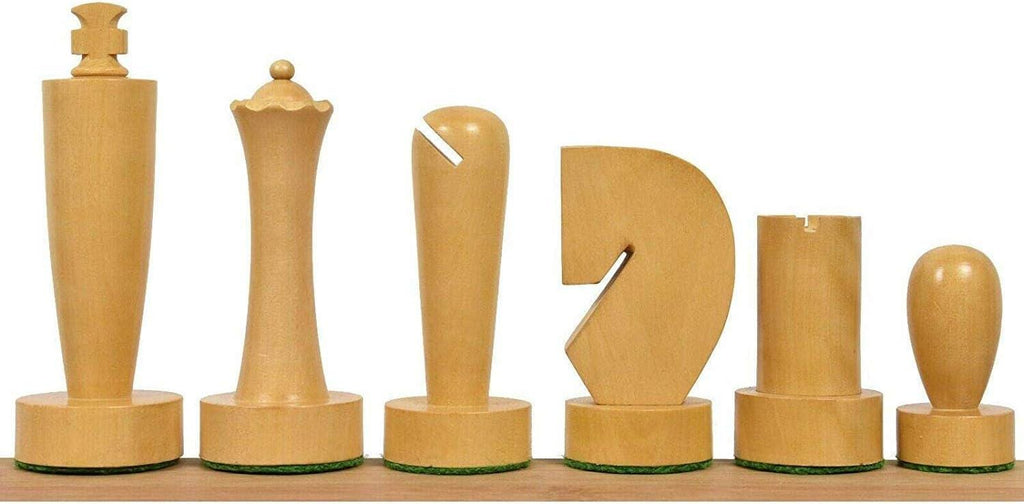 3.9'' Berliner Modern Minimalist Chess Pieces Only Set- Weighted Golden Rosewood
