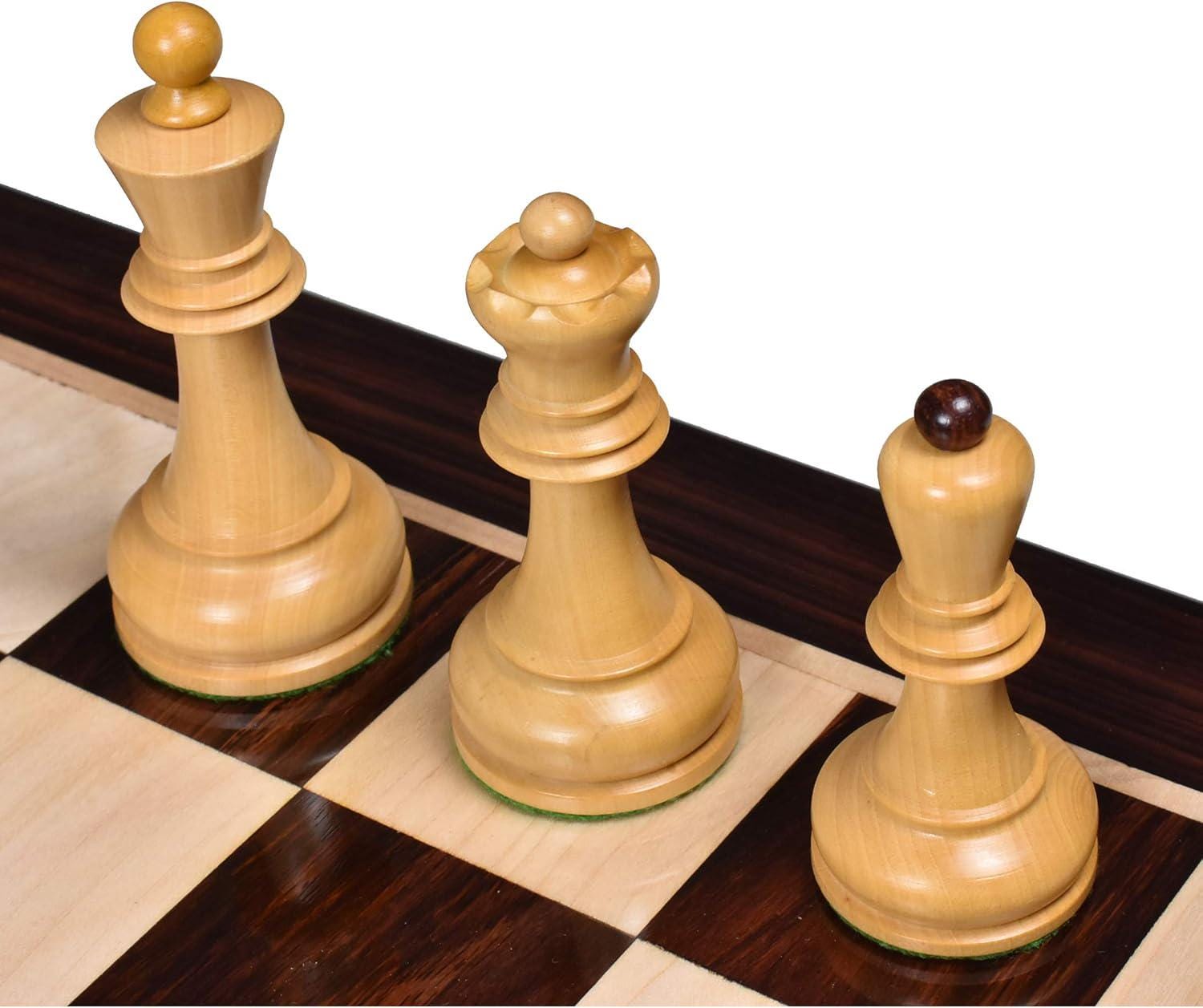 1970s' Dubrovnik Chess Pieces Only Set- Triple Weighted Rosewood - 3.8" King