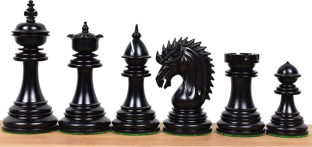 4.4" Dragon Luxury Staunton Chess Pieces Only Set - Triple Weighted - Ebony Wood