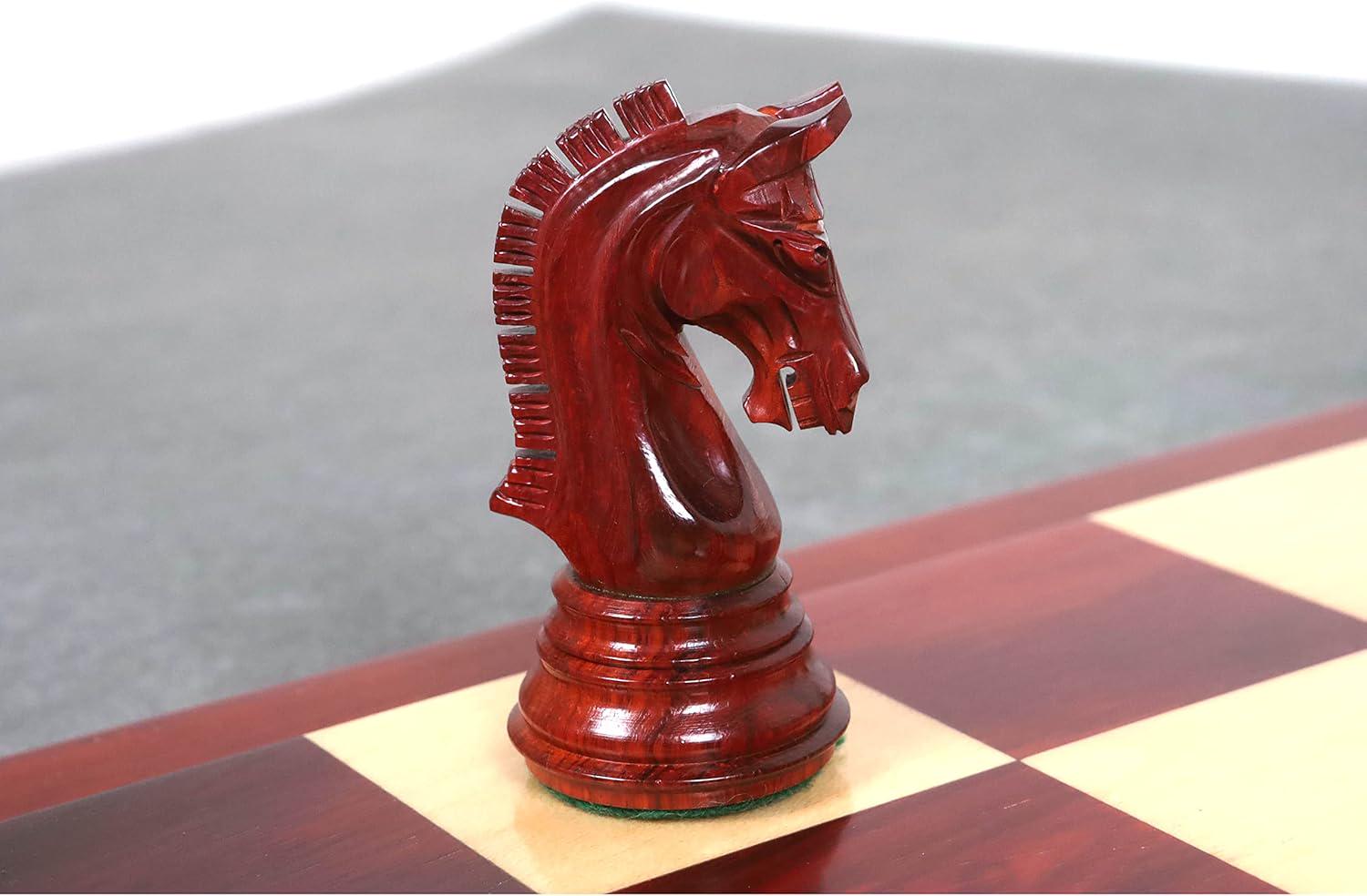 3.8" Imperial Staunton Chess Pieces Only Set - Weighted Bud Rose Wood