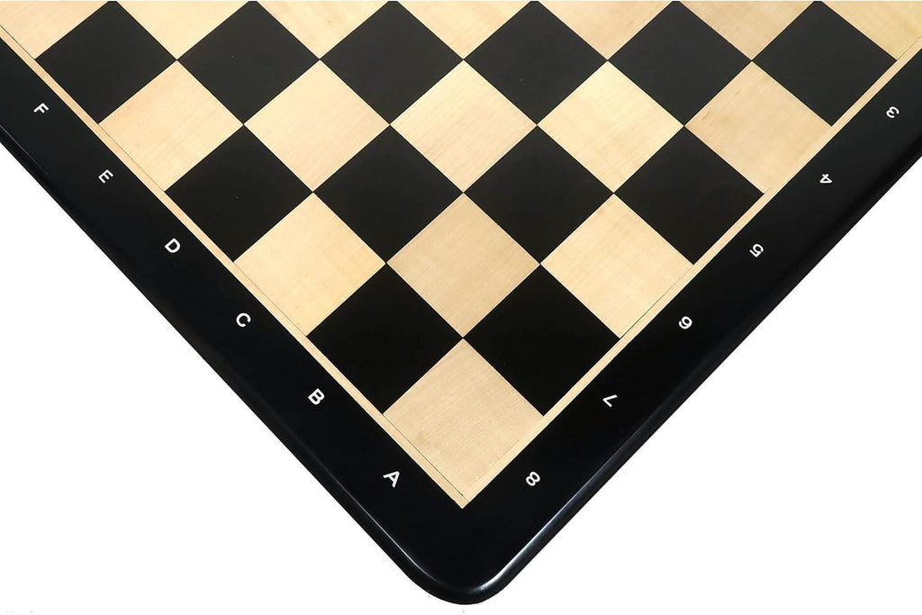 19" Ebony Wood & Maple Wood Chess Board - Square of 50 mm -Algebraic Notations