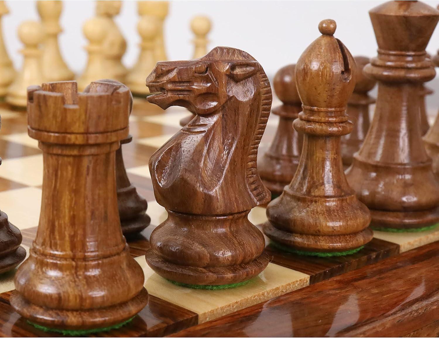3" Professional Staunton Chess Pieces Only Set- Weighted Golden Rosewood