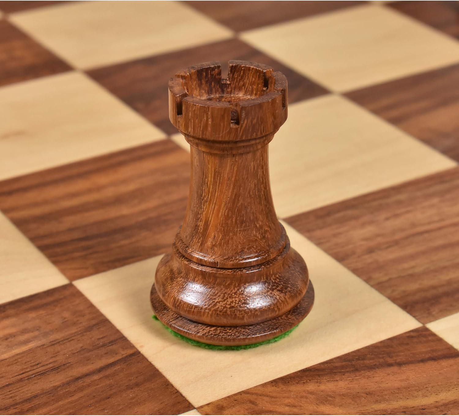 3.6" Professional Staunton Chess Pieces Only Set - Golden Rosewood - Weighted Chessmen