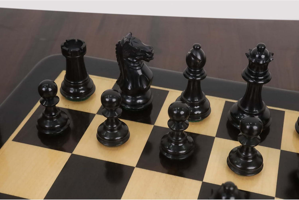 Fierce Knight Staunton Chess Pieces Only Set - Weighted Boxwood - 3.5" Extra Queens