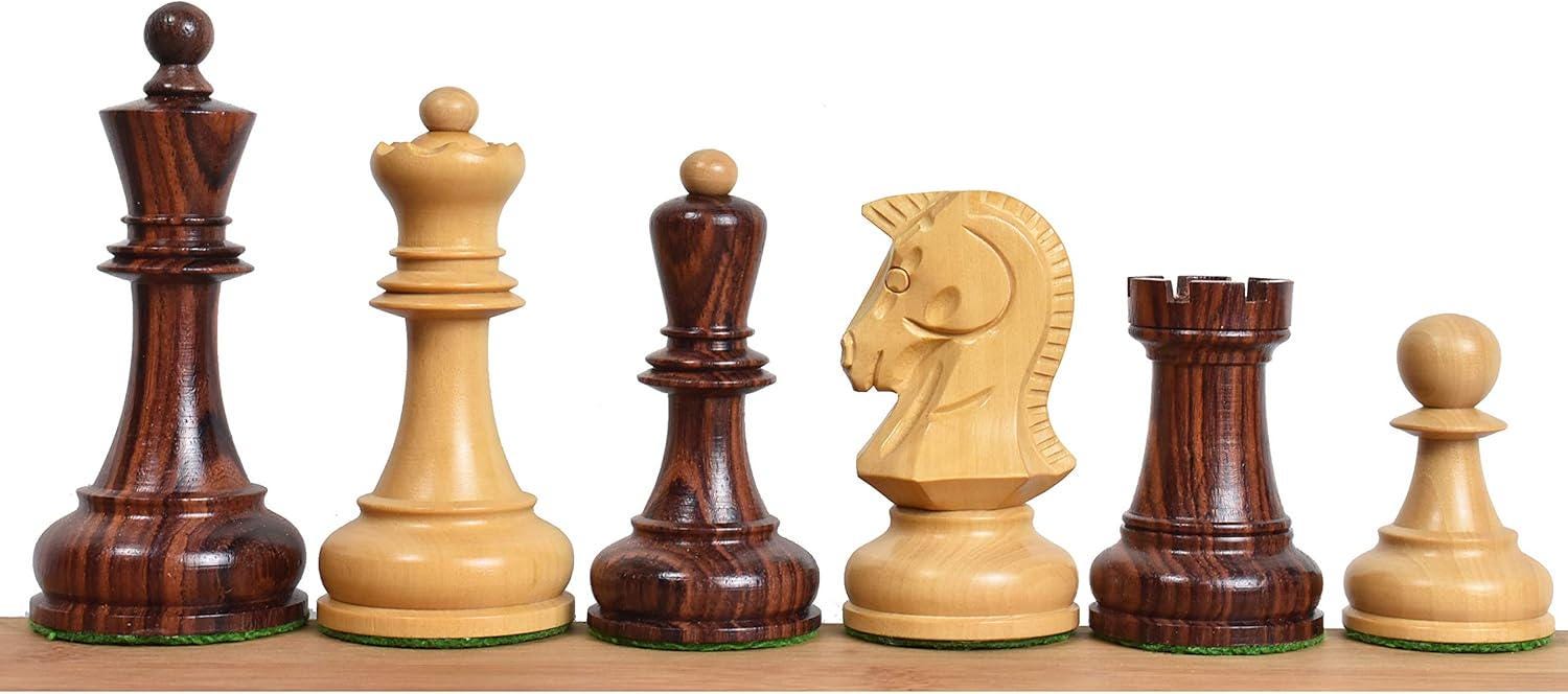 1970s' Dubrovnik Chess Pieces Only Set- Triple Weighted Rosewood - 3.8" King