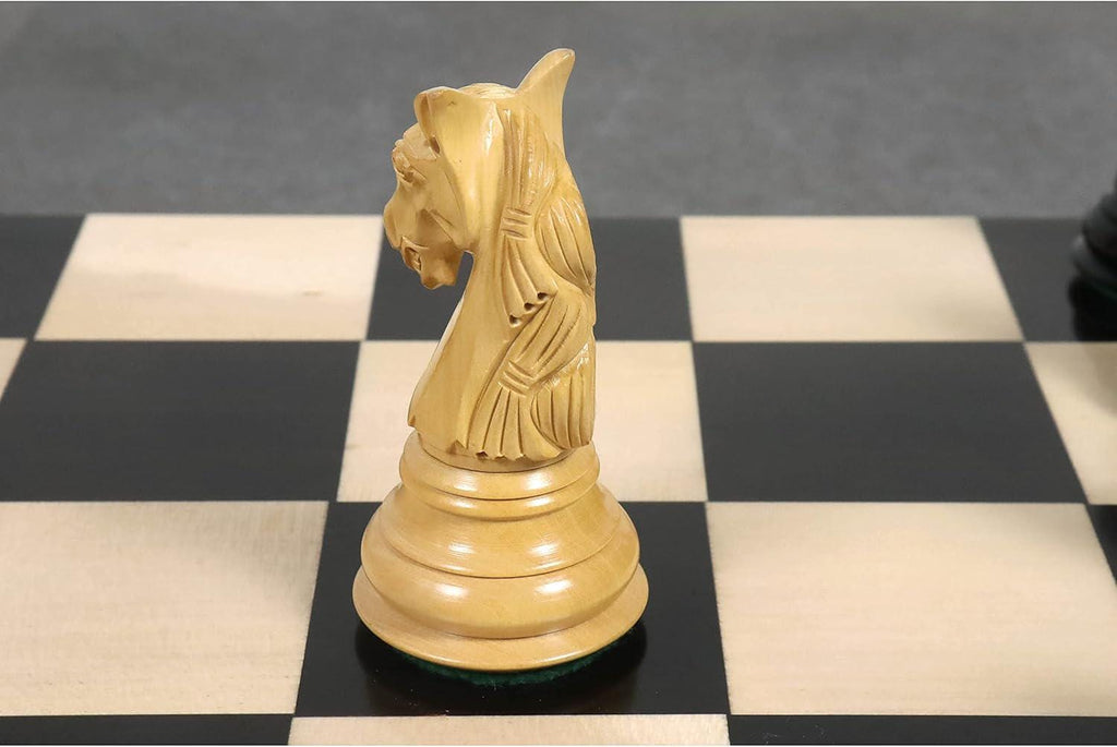 4.6" Rare Columbian Triple Weighted Luxury Chess Pieces Only Set -Ebony Wood