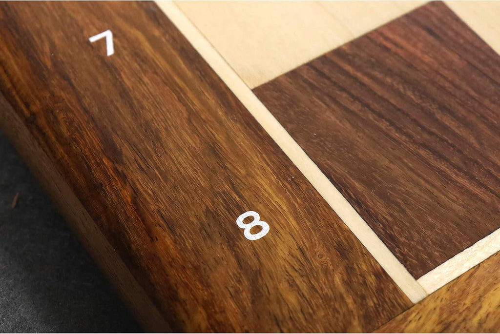 21" Large Chess Board - Golden Rosewood & Maple - 55 mm Square- Algebraic Notations