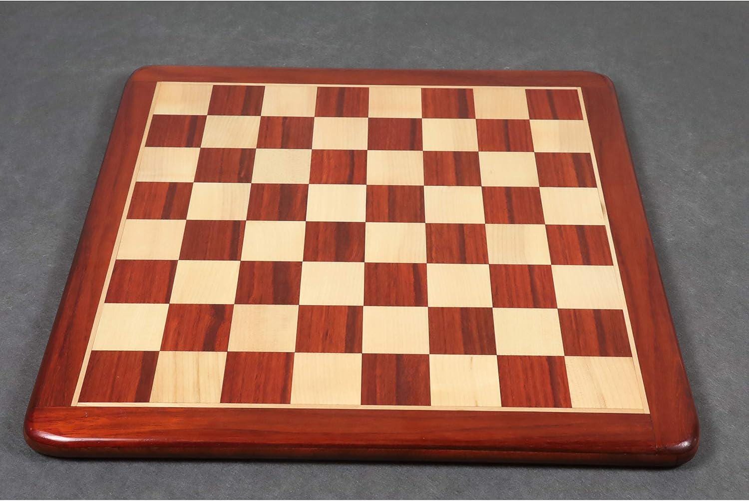 19" Bud Rosewood & Maple Wood Chess Board - 50 mm Square
