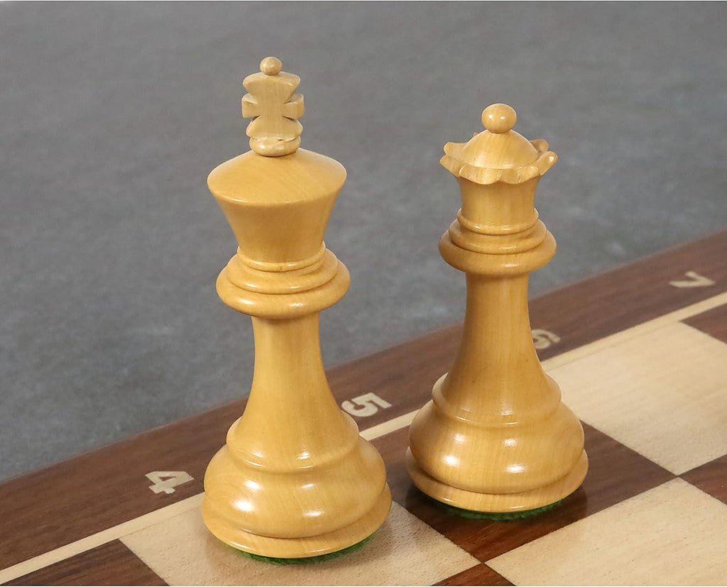 3.75" Queens Gambit Staunton Chess Pieces Only Set - Weighted Golden Rosewood
