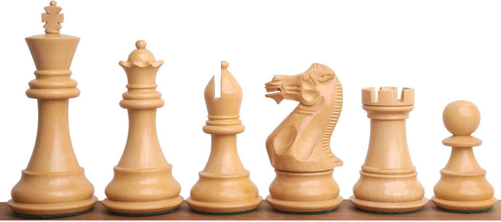 3.9" Professional Staunton Chess Pieces Only Set - Weighted Ebony Wood And Boxwood