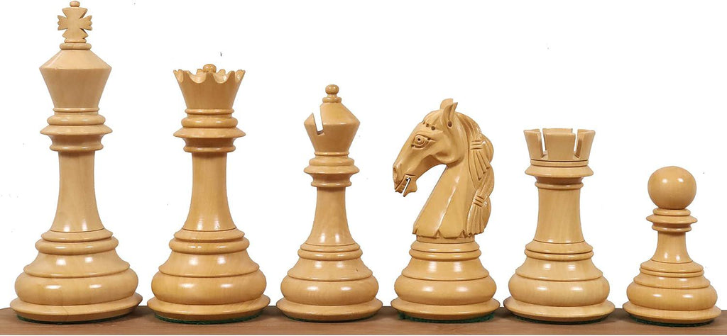 4.6" Rare Columbian Triple Weighted Luxury Chess Pieces Only Set -Ebony Wood