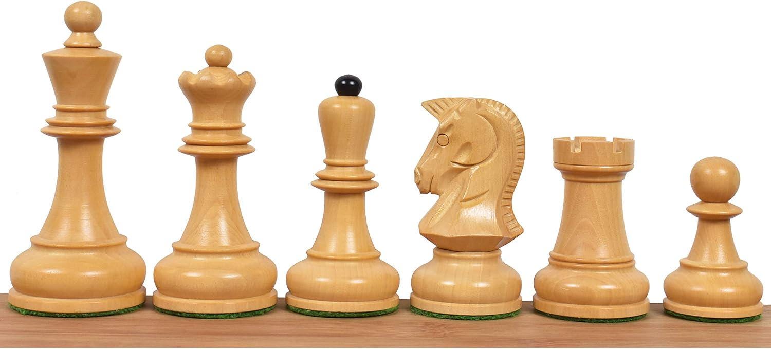 1970s' Dubrovnik Chess Pieces Only Set- Triple Weighted Ebony Wood - 3.8" King