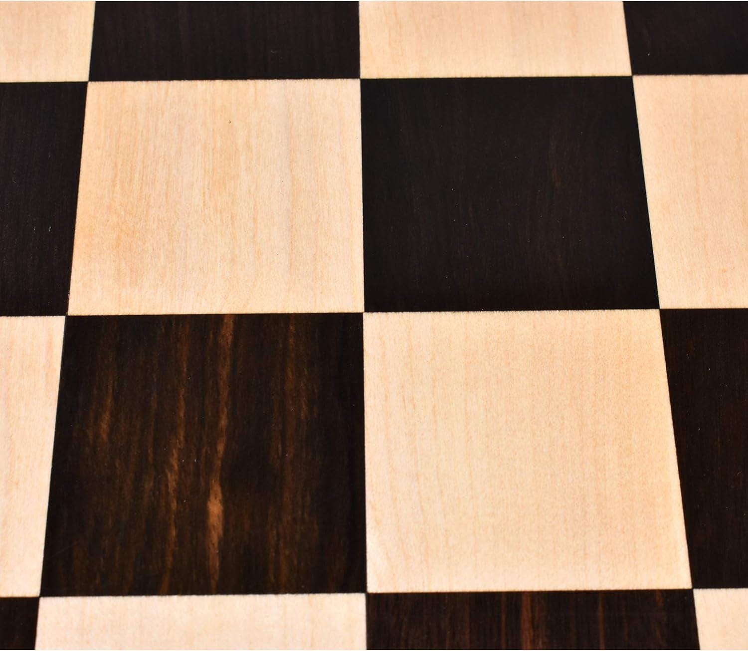 Chess Board 19 inches Large Solid Inlaid Ebony & Maple Wood Chess Board - Square of 50 mm