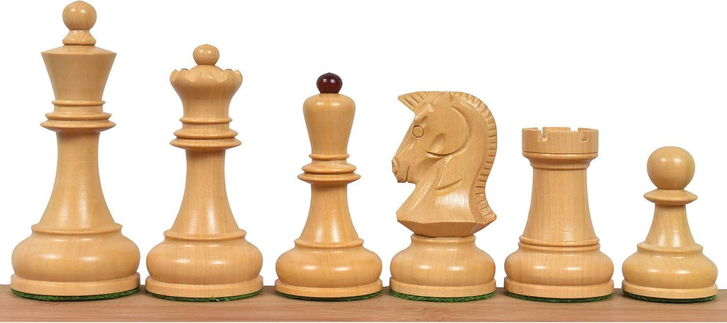 Dubrovnik Reproduced Chess Pieces Only Chess Set, Bud Rosewood Wooden Chess Set, 3.8-in King, Triple Weighted Chess Pieces (3.4 lbs)