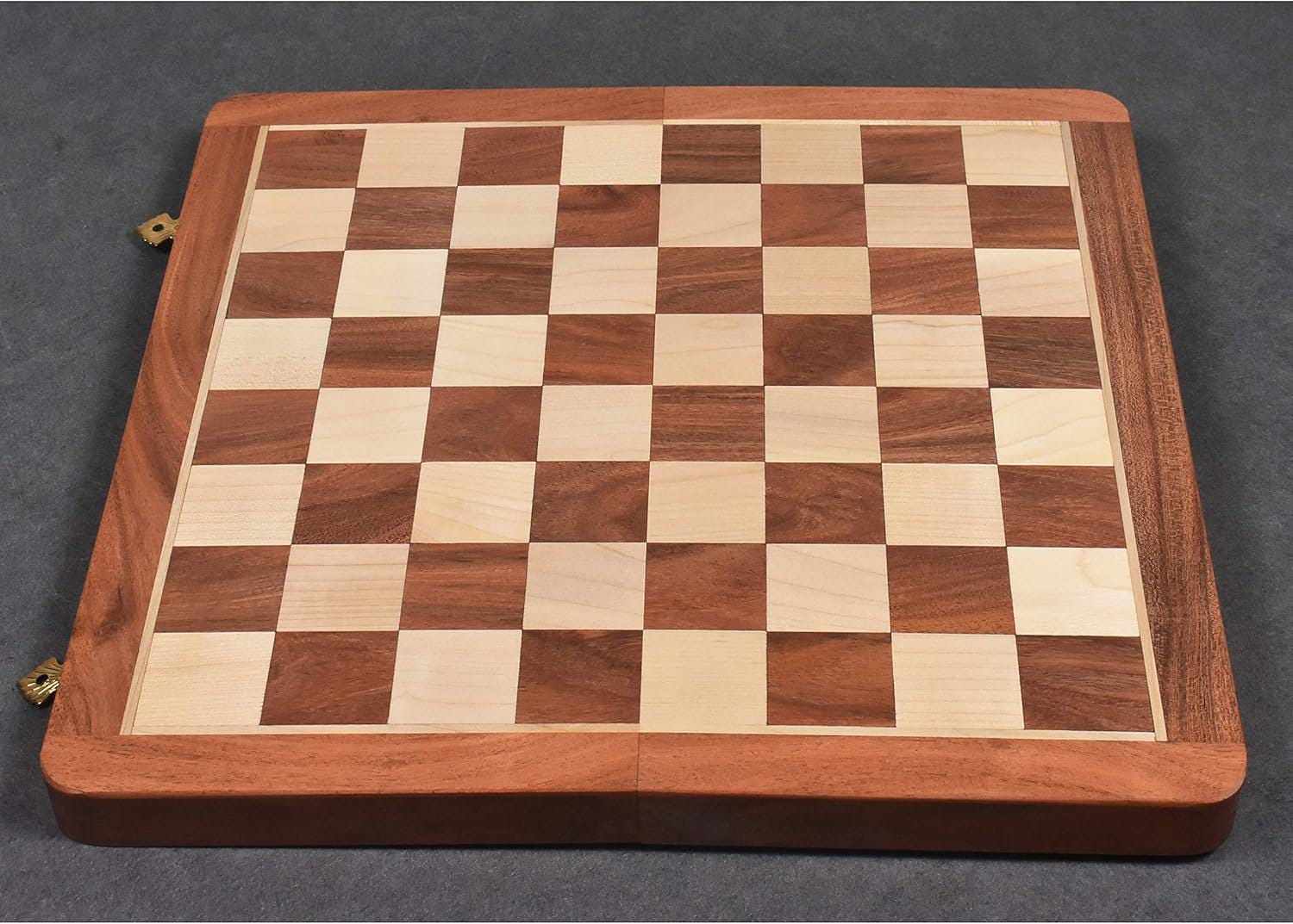14-Inch Magnetic Chess Set – Handcrafted Golden Rosewood & Maple Travel Board