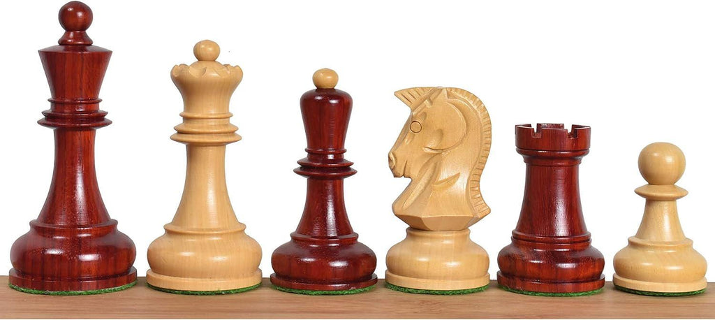 Dubrovnik Reproduced Chess Pieces Only Chess Set, Bud Rosewood Wooden Chess Set, 3.8-in King, Triple Weighted Chess Pieces (3.4 lbs)