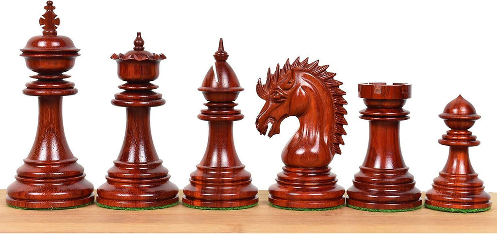 4.4" Dragon Luxury Staunton Chess Pieces Only Set -Triple Weighted-Bud Rose Wood