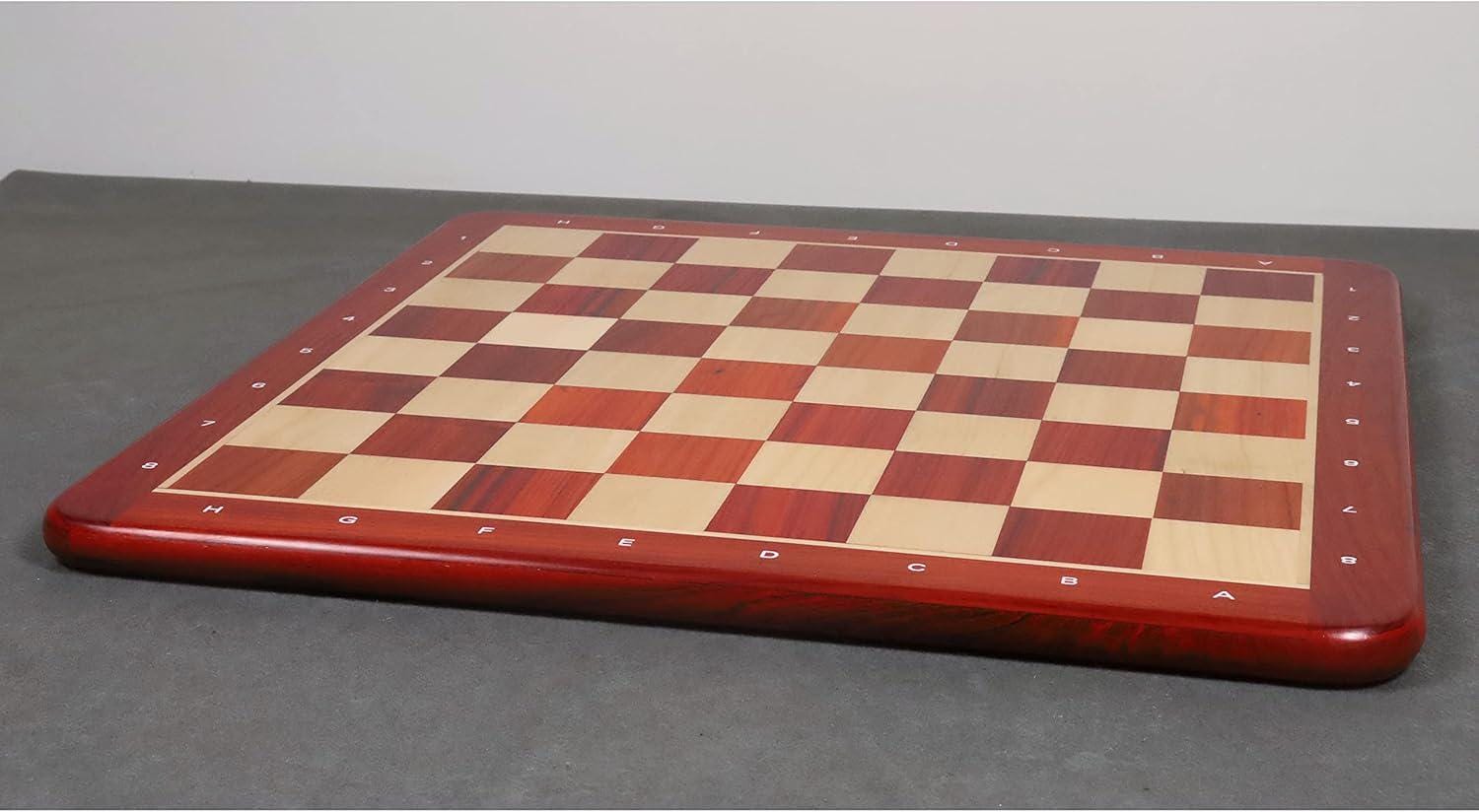 21" Bud Rosewood & Maple Chess Board - 50 mm Square- Algebraic Notations