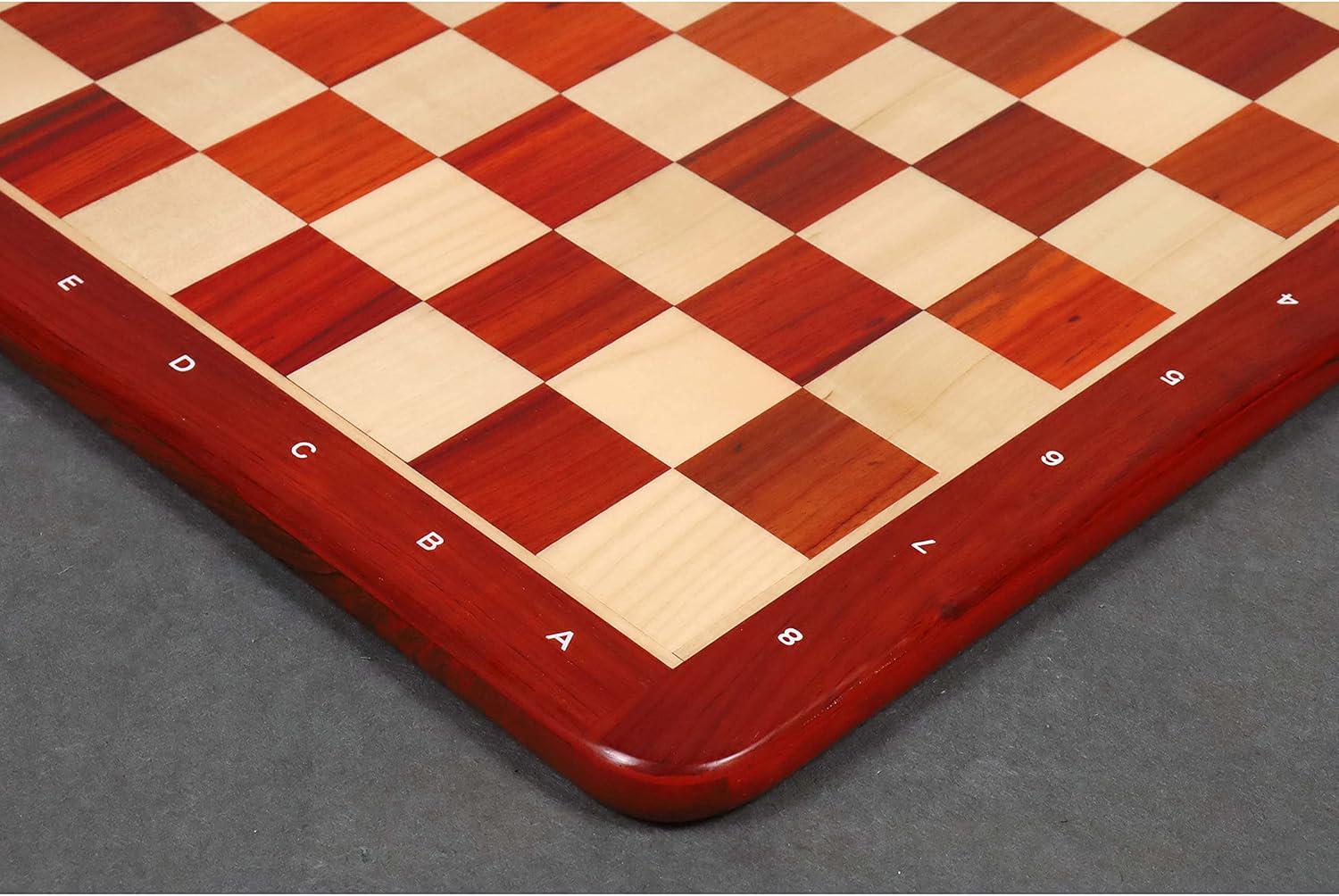21" Bud Rosewood & Maple Chess Board - 50 mm Square- Algebraic Notations