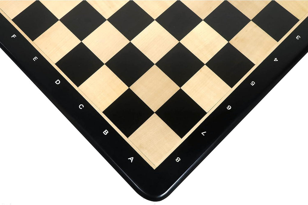 21" Ebony Wood & Maple Wood Chess Board - Square of 55 mm -Algebraic Notations