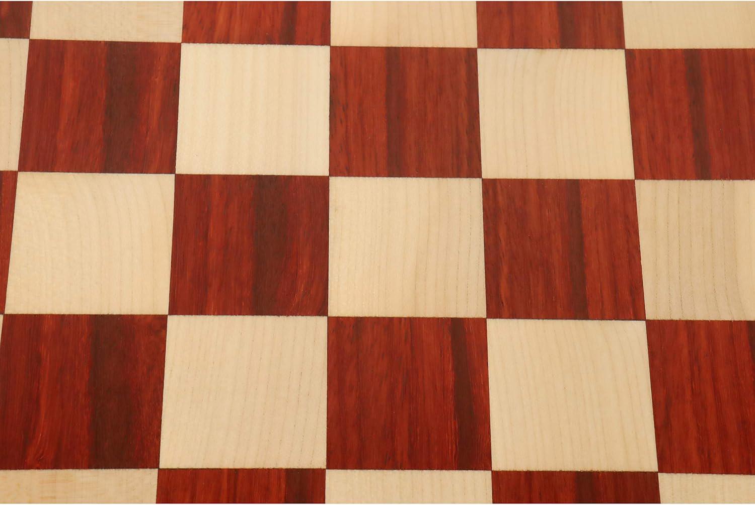 19" Bud Rosewood & Maple Wood Chess Board - 50 mm Square