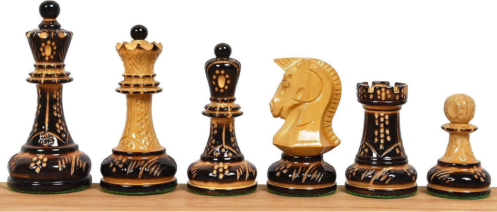 1970s' Dubrovnik Chess Pieces Only Set - Hand Carved Lacquered Boxwood-3.8" King