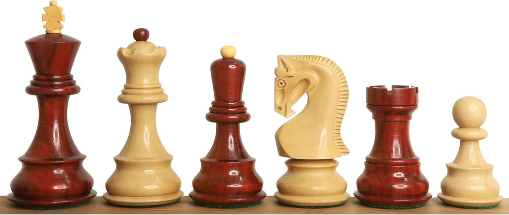 Chesscraftman -3.9" Russian Zagreb 59' Chess Set- Chess Pieces Only - Double Weighted Bud Rose Wood