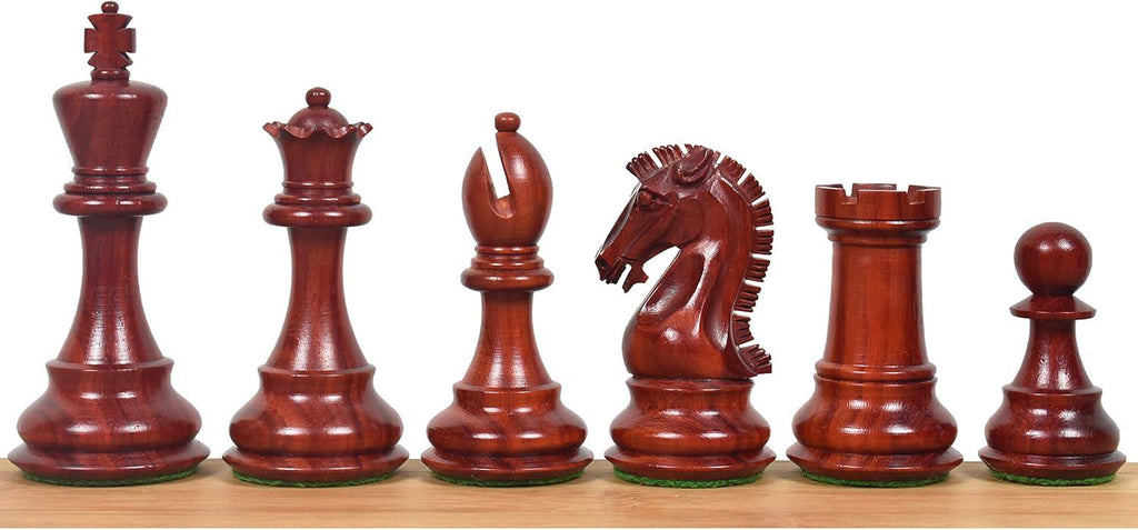 Craftsman Knight Staunton Chess Pieces Only, Bud Rosewood and Boxwood Wooden Chess Set, 3.9-in King, Double Weighted Chess Pieces (3.13 lbs)