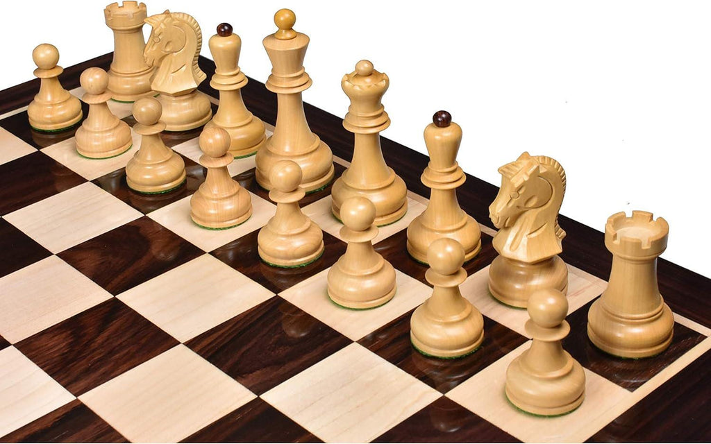 1970s' Dubrovnik Chess Pieces Only Set- Triple Weighted Rosewood - 3.8" King