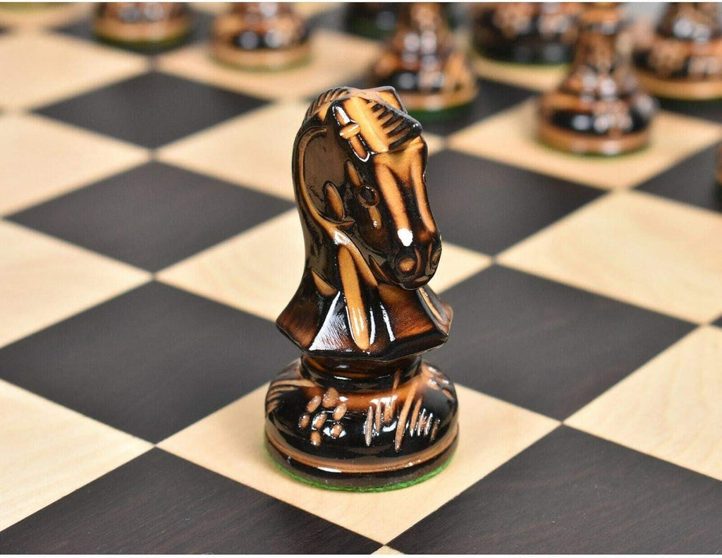 1970s' Dubrovnik Chess Pieces Only Set - Hand Carved Lacquered Boxwood-3.8" King